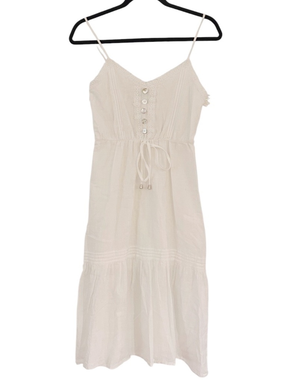Simplee Midi Dress Size Small White Sleeveless Tiered